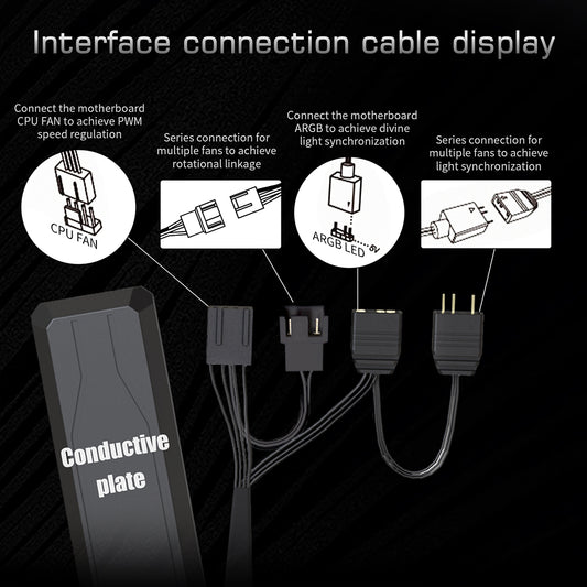 Nyanga -Pack of 3 ARGB Mirror Black (Forward Fans)